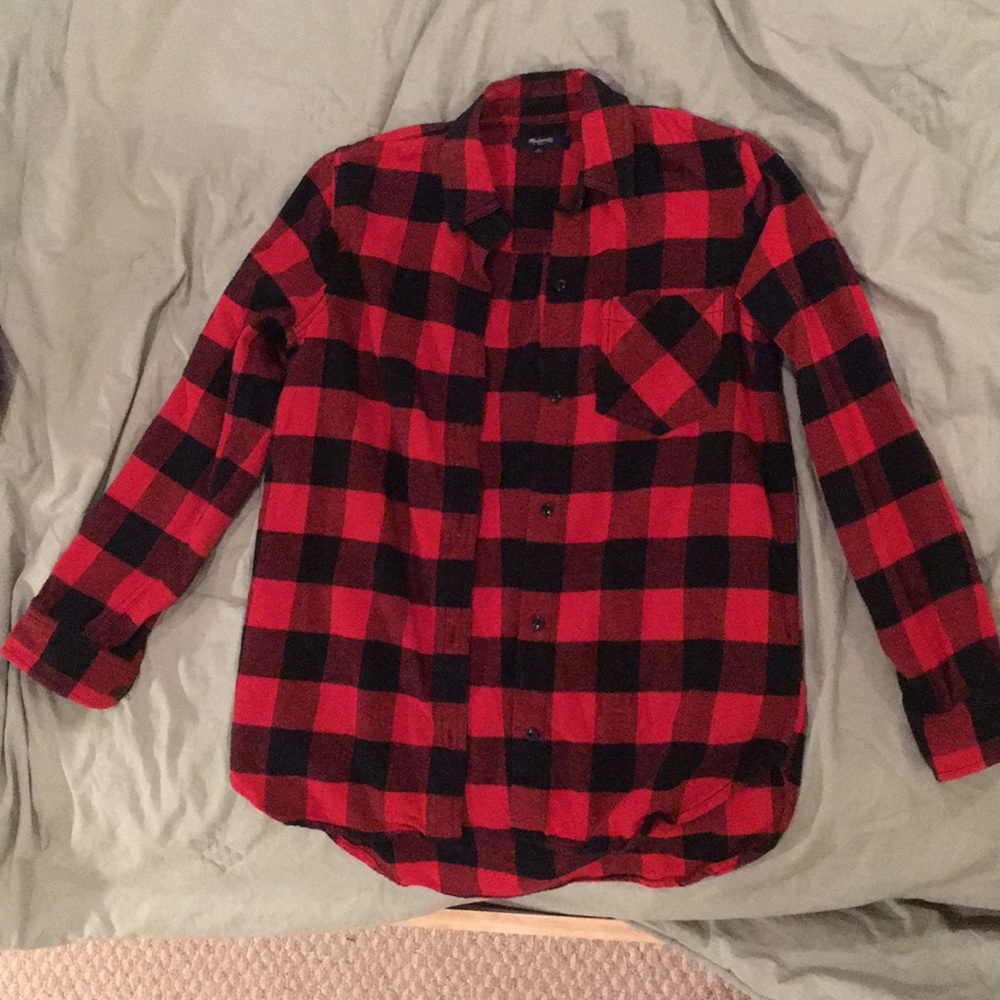 Madewell Red/Black Plaid Flannel Sz XS
